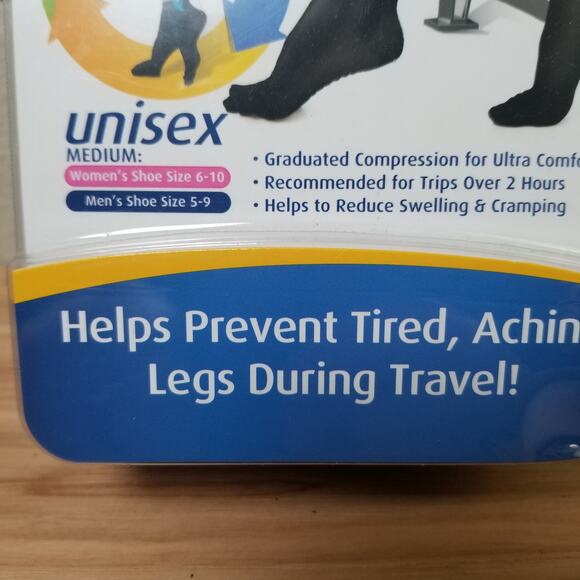 Cloudz Compression Socks For Traveling Unisex Size M Black One Pair Circulation - Picture 3 of 5